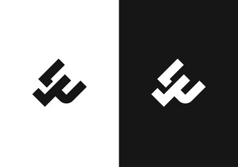 Obraz premium E letters with check mark monogram logo