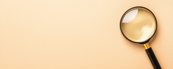 Magnifying Glass on Beige Background Search Investigation Discovery Concept