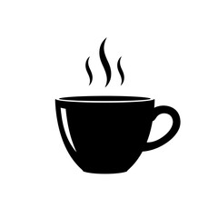 Hot Beverage Cup Icon Simple Black Silhouette Illustration