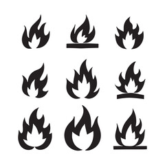 set of fire icons