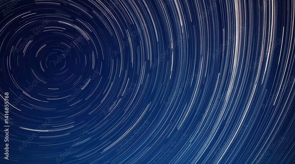 Poster swirling star trails creating a mesmerizing cosmic pattern.