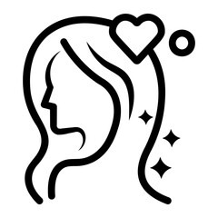 woman hair Line Icon