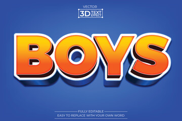 Boy editable 3D Text effect