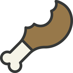 Chicken Waste Filled Line Icon
