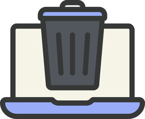 Laptop Waste Filled Line Icon