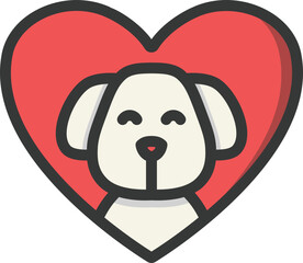 Dog Lover Filled Line Icon