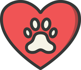 Naklejka premium Animal Lover Filled Line Icon