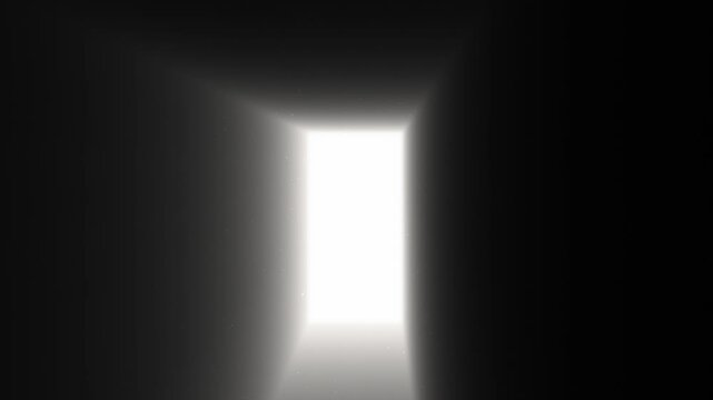 扉が開いて閉じる光のシルエット　モノクロ　アニメーション素材