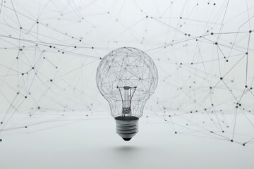 A light bulb and big data connections symbolize the fusion of innovation and digital transformation
