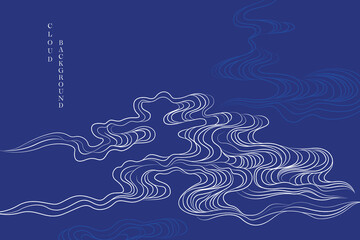 Seamless style cloud pattern vector with blue background