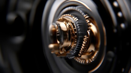 Fototapeta premium Detailed close-up view of intricate gears and components