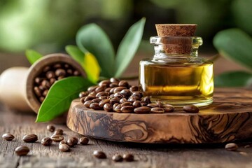 Perfectly pair your table with an elegant glass bottle and jojoba seeds.