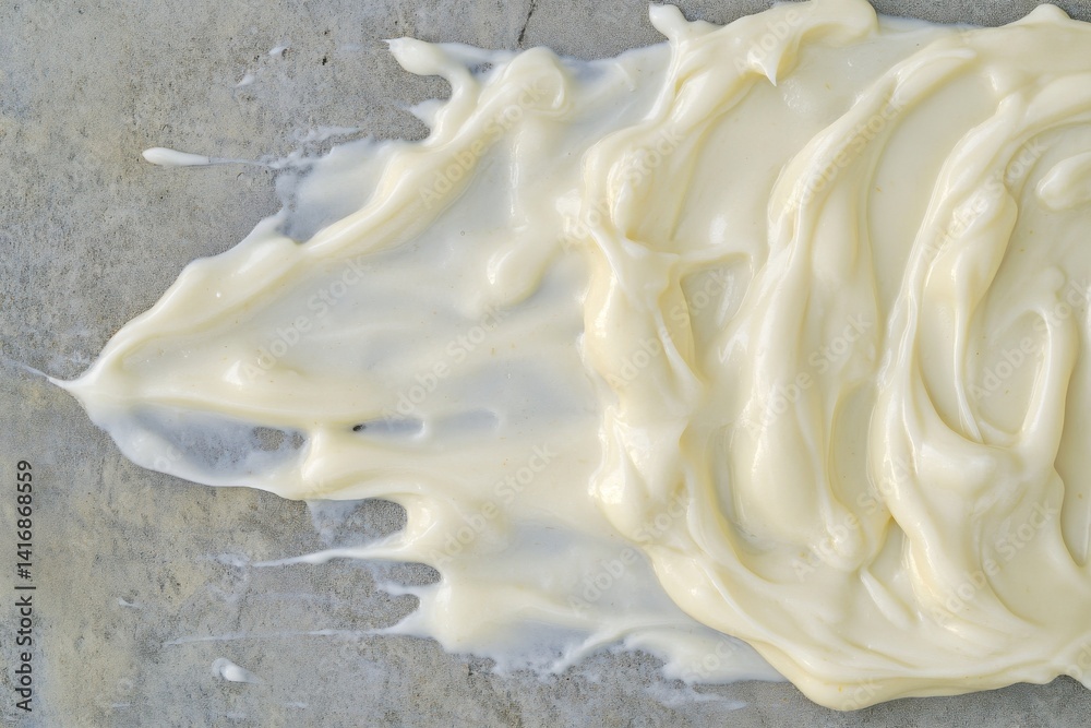 Fototapete creamy white texture: a smooth and thick spread of a creamy white substance creates an abstract patt