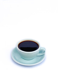 Hot coffee americano in a cup isolated on a white background.