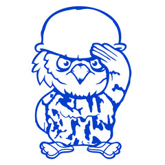 Owl Soldier Military War Helmet Fighter Army Cool
 Isolated Vector Graphic Design Illustration
