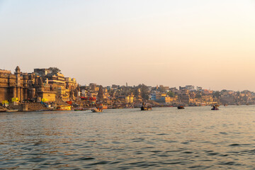 Varanasi, India sunrise sailing on Gange the sacred river