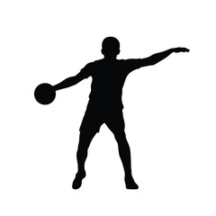 Football Player Long Pass Action Silhouette