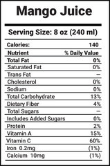 Mango Juice Nutrition Facts design