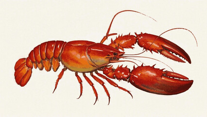Scarlet scuttlewash lobster isolated watercolor vector illustration svg 