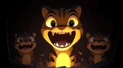 Mystical pixelated feline trio illuminating the darkness a nostalgic tribute to early gaming days evoking a sense of wonder adventure and pixelart charm