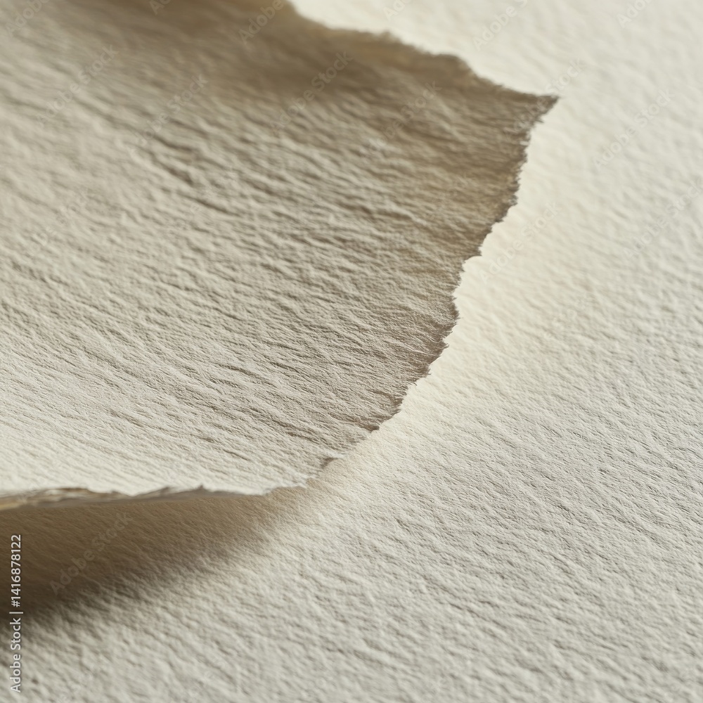 Leinwandbilder close-up view of textured beige paper with torn edges, ideal for backgrounds or texture overlays in 