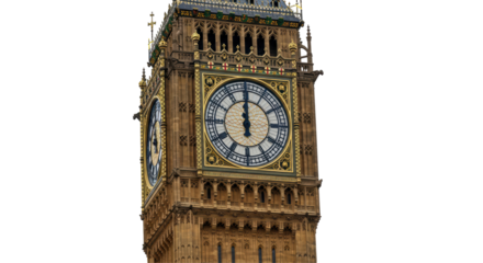 Isolated Big Ben Clock Tower London Landmark