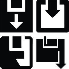 Fototapeta premium Save icon Vector Silhoette Bundle Set Collection