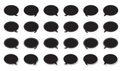 シンプルな丸形の吹き出し セット