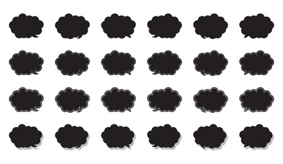 シンプルな丸みのある雲形 吹き出し セット