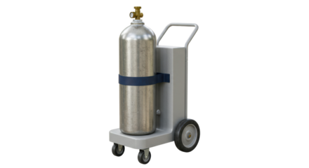 Isolated Oxygen Cylinder on Trolley for Medical Use