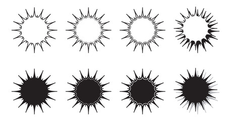 シンプルなギザギザした形 吹き出し セット