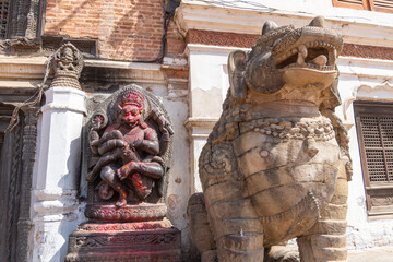 Kathmandu Valley, Nepal Bhaktapur also known as Bhadgaon or Khwopa Durbar Square and Taumadhi Tole Square