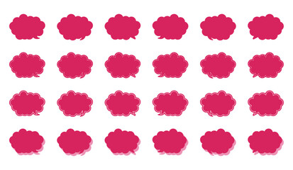 シンプルな丸みのある雲形 吹き出し セット