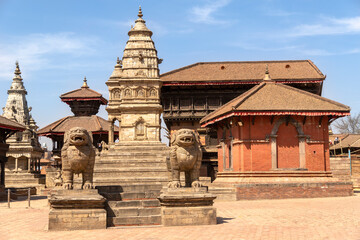 Kathmandu Valley, Nepal Bhaktapur also known as Bhadgaon or Khwopa Durbar Square and Taumadhi Tole Square