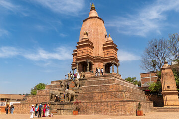 Kathmandu Valley, Nepal Bhaktapur also known as Bhadgaon or Khwopa Durbar Square and Taumadhi Tole Square