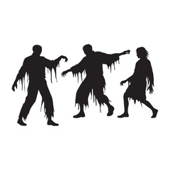 Set of zombie silhouettes