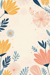 Subtle Botanical Illustration Background in Digital Art: Refined peach and brown blossoms with muted green leaves, an elegant digital art illustration on a clean white background