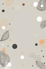 Ethereal Floral Illustration Background: Muted peach and brown flowers with soft green leaves, a subtle botanical digital art illustration on a creamy white background