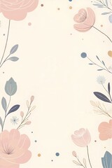 Aesthetic Boho Minimalist Style Floral Background, Aesthetic Background