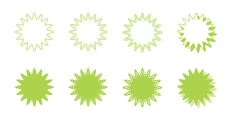 シンプルな丸みのあるギザギザした形 吹き出し セット