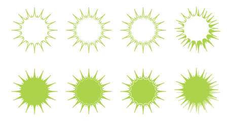 シンプルなギザギザした形 吹き出し セット