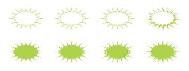 シンプルな細長いギザギザした形 吹き出し セット