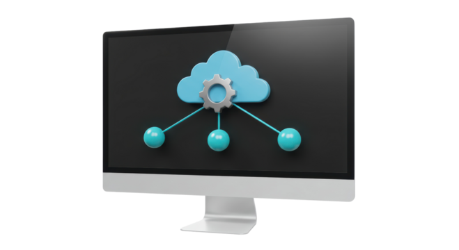 Isolated Cloud Computing Network on Computer Screen, Data Storage Solutions