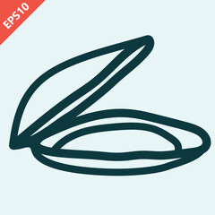 hand drawn mussel design vector icon flat illustration
