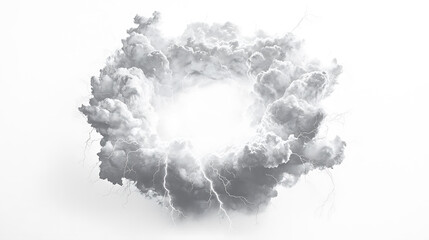 Obraz premium Stormy Clouds with Lightning Strikes in Dark Skies