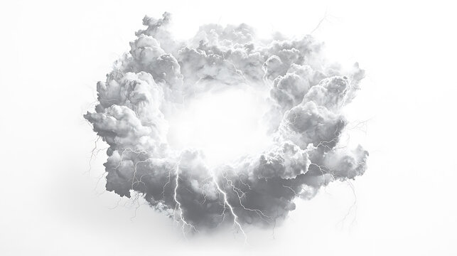 Stormy Clouds with Lightning Strikes in Dark Skies