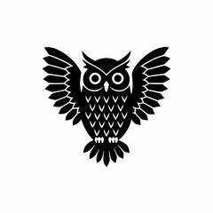 creative Silhouette owl Icon Vector Illustration