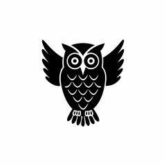 Obraz premium creative Silhouette owl Icon Vector Illustration