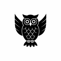 creative Silhouette owl Icon Vector Illustration