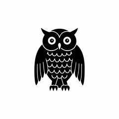 creative Silhouette owl Icon Vector Illustration